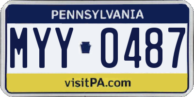 PA license plate MYY0487