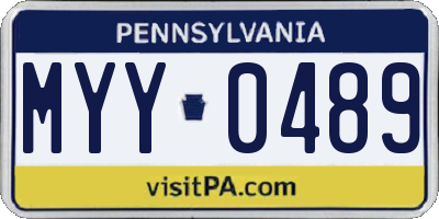 PA license plate MYY0489