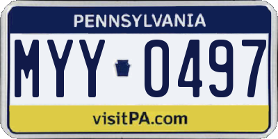PA license plate MYY0497