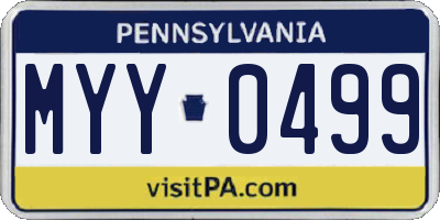 PA license plate MYY0499