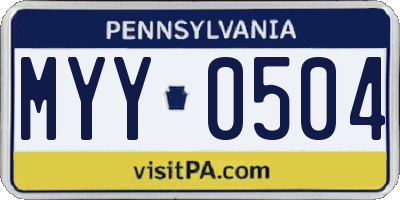 PA license plate MYY0504