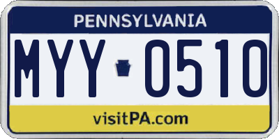 PA license plate MYY0510
