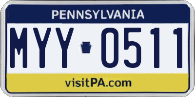 PA license plate MYY0511