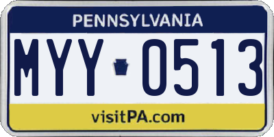 PA license plate MYY0513