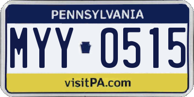 PA license plate MYY0515