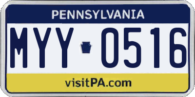PA license plate MYY0516