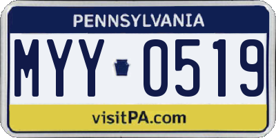 PA license plate MYY0519