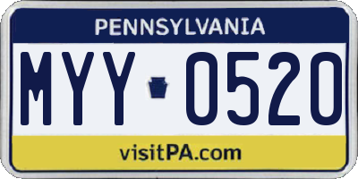 PA license plate MYY0520