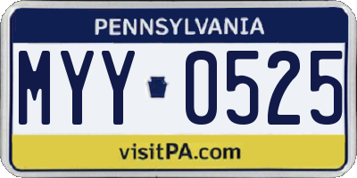 PA license plate MYY0525