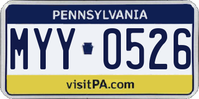 PA license plate MYY0526