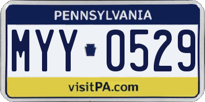 PA license plate MYY0529
