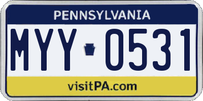 PA license plate MYY0531