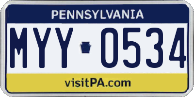 PA license plate MYY0534