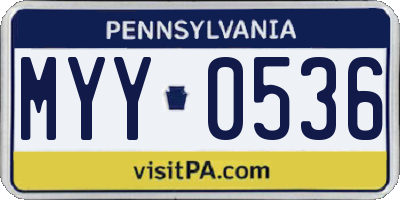 PA license plate MYY0536