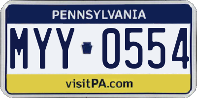 PA license plate MYY0554