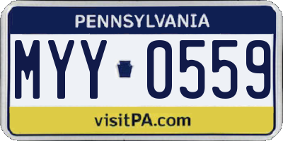 PA license plate MYY0559