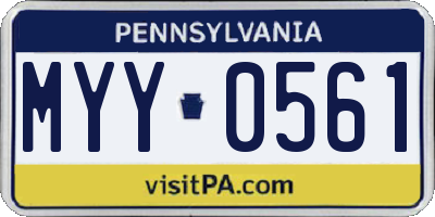 PA license plate MYY0561