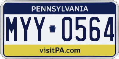 PA license plate MYY0564