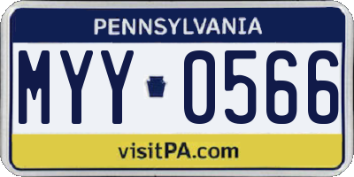 PA license plate MYY0566