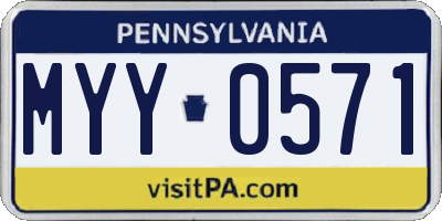 PA license plate MYY0571