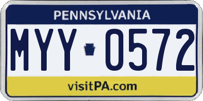 PA license plate MYY0572