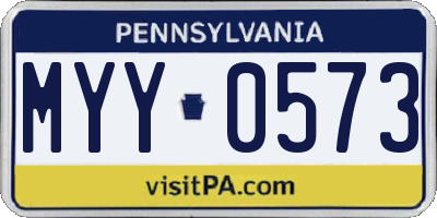 PA license plate MYY0573