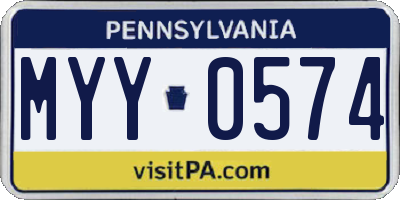 PA license plate MYY0574