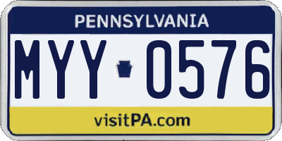 PA license plate MYY0576