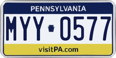 PA license plate MYY0577
