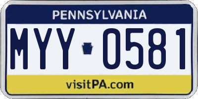 PA license plate MYY0581