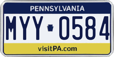 PA license plate MYY0584