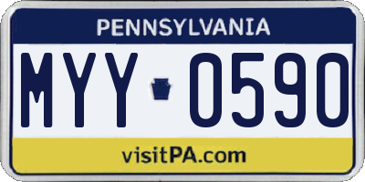 PA license plate MYY0590