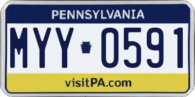 PA license plate MYY0591