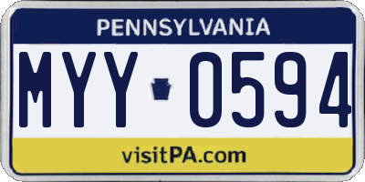PA license plate MYY0594