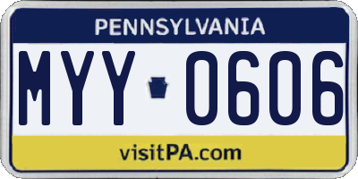 PA license plate MYY0606