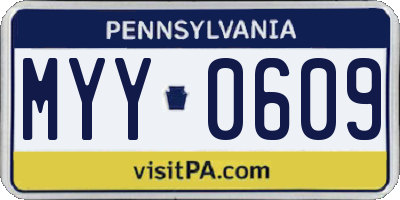 PA license plate MYY0609
