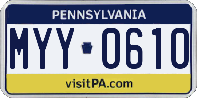 PA license plate MYY0610