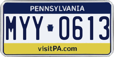PA license plate MYY0613