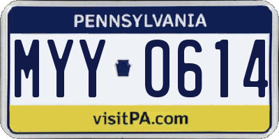 PA license plate MYY0614