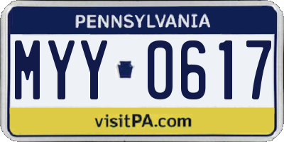 PA license plate MYY0617