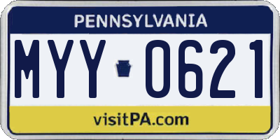 PA license plate MYY0621