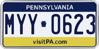 PA license plate MYY0623