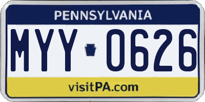 PA license plate MYY0626