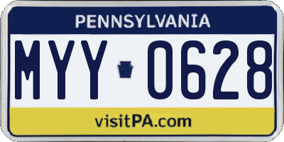 PA license plate MYY0628
