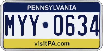 PA license plate MYY0634