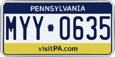 PA license plate MYY0635