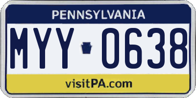 PA license plate MYY0638