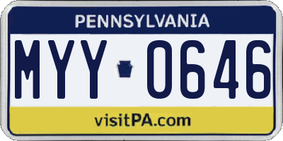 PA license plate MYY0646