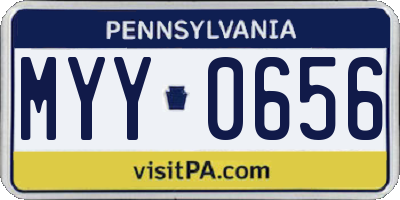 PA license plate MYY0656
