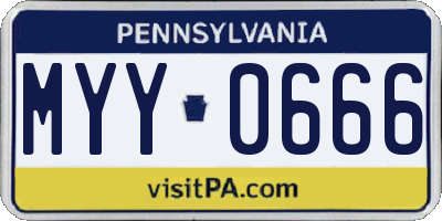 PA license plate MYY0666
